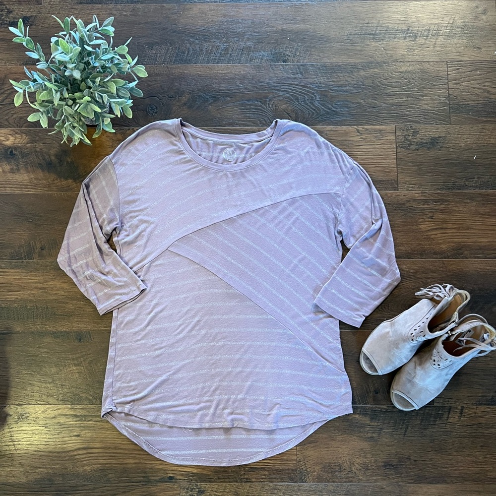Maurices 24/7 Lilac Quarter Sleeve Tunic